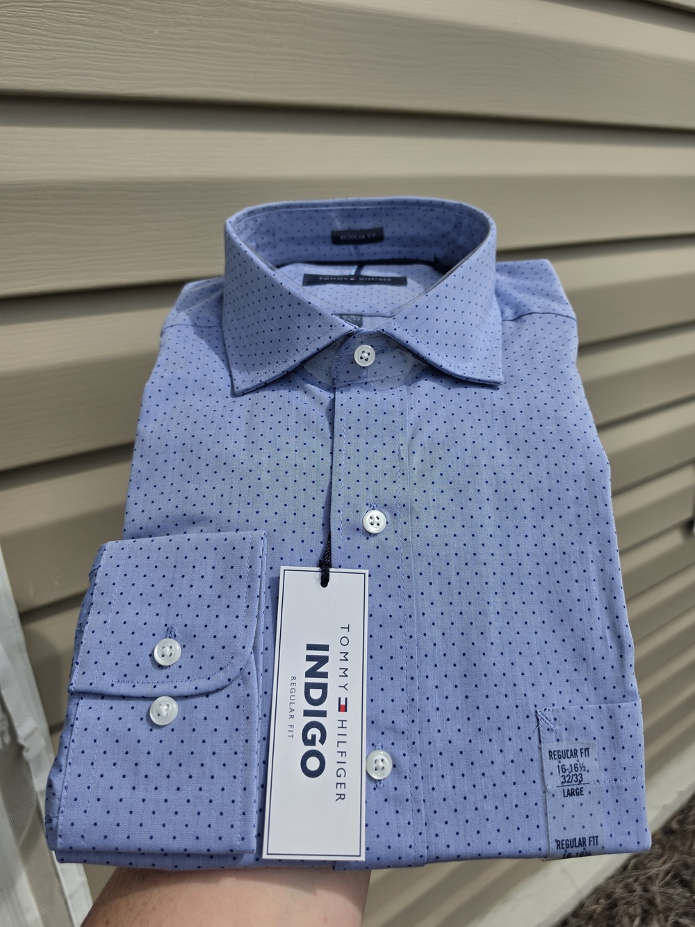 Tommy Hilfiger Light Blue Micro Dot Men's Dress Shirt